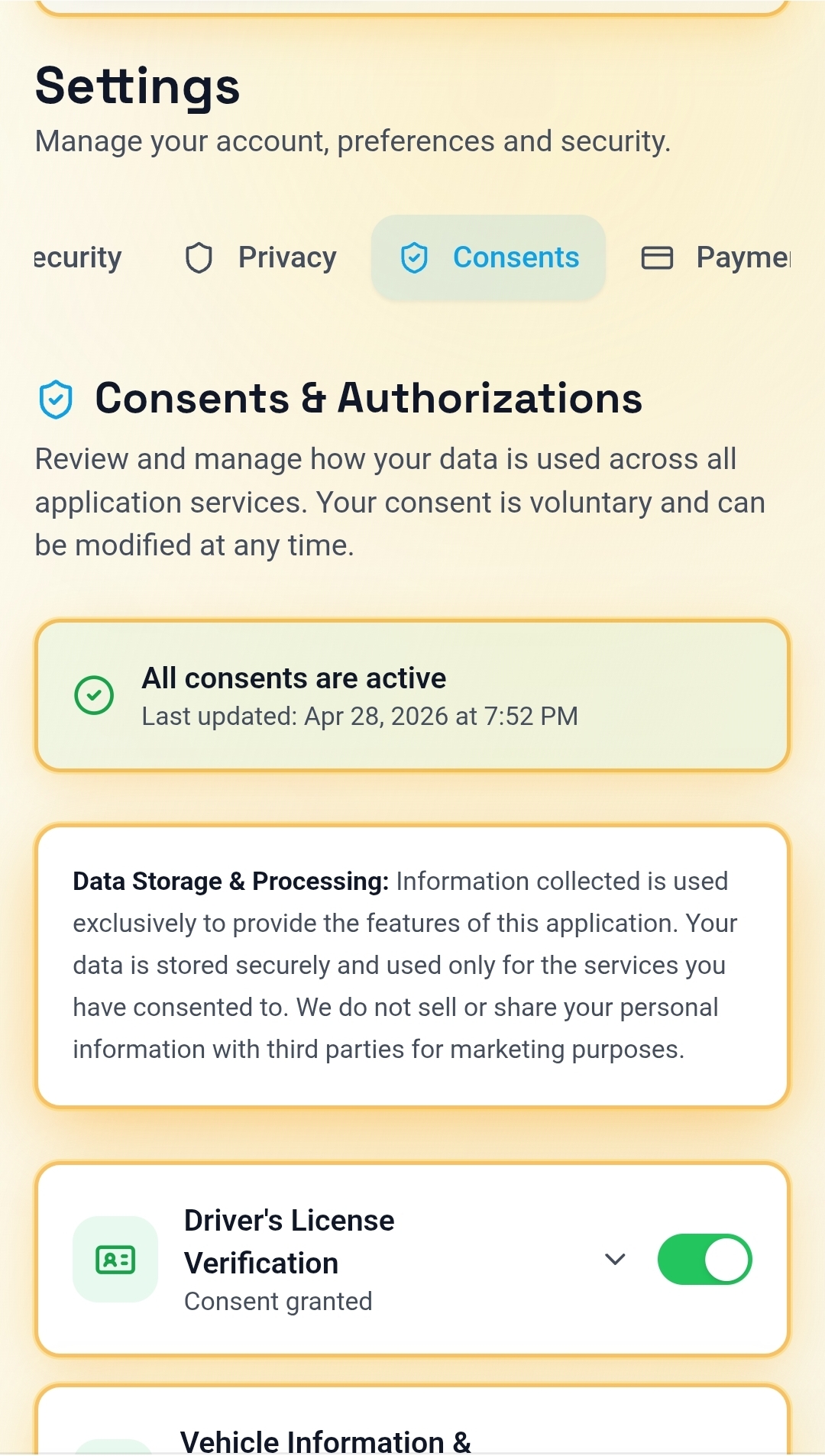 Consents & Authorizations